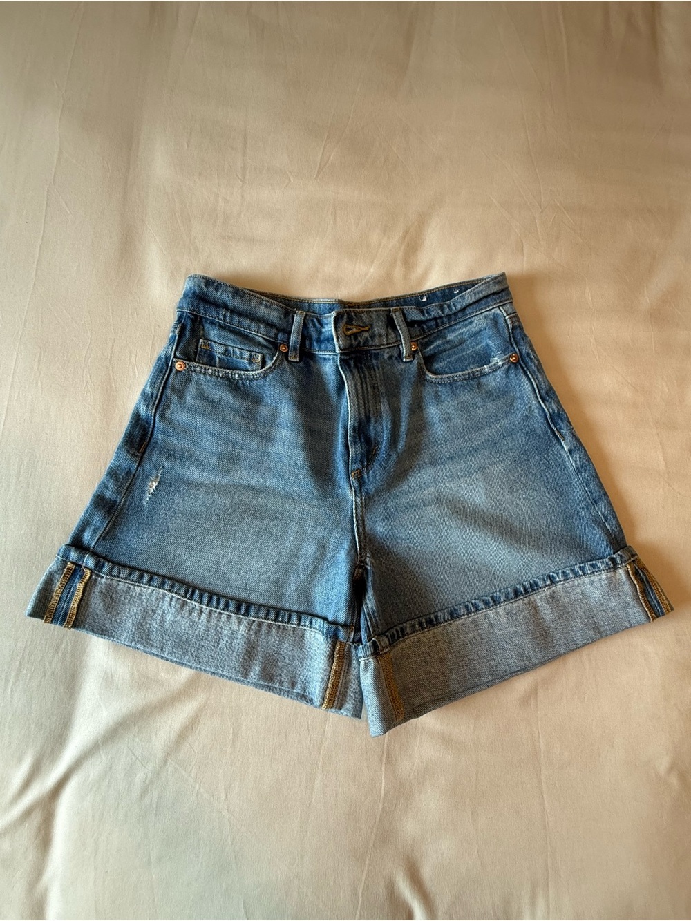 LOFT Light Blue Cuffed Denim Shorts